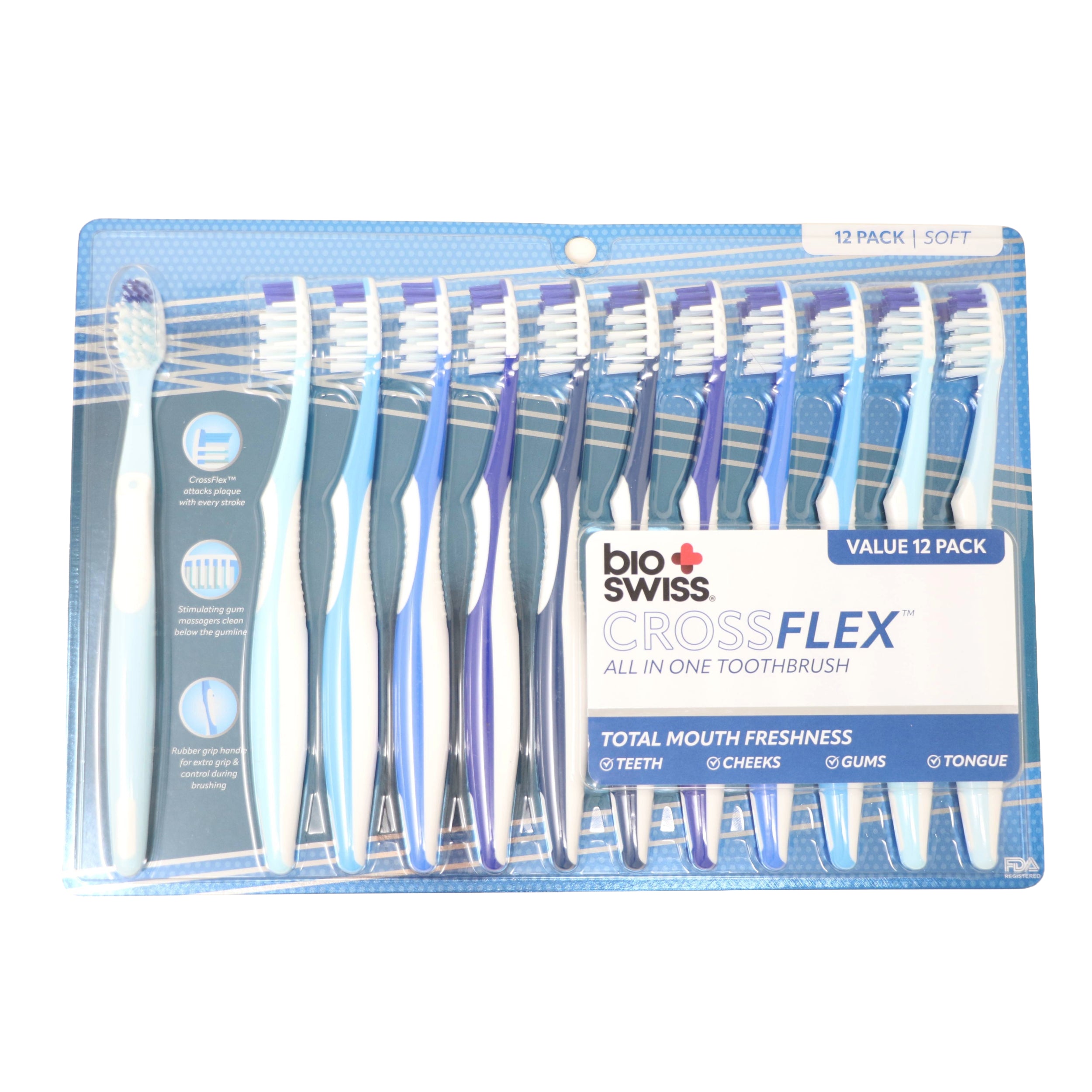 Pack of 12 Cross Flex All in One Toothbrush – Donnamax
