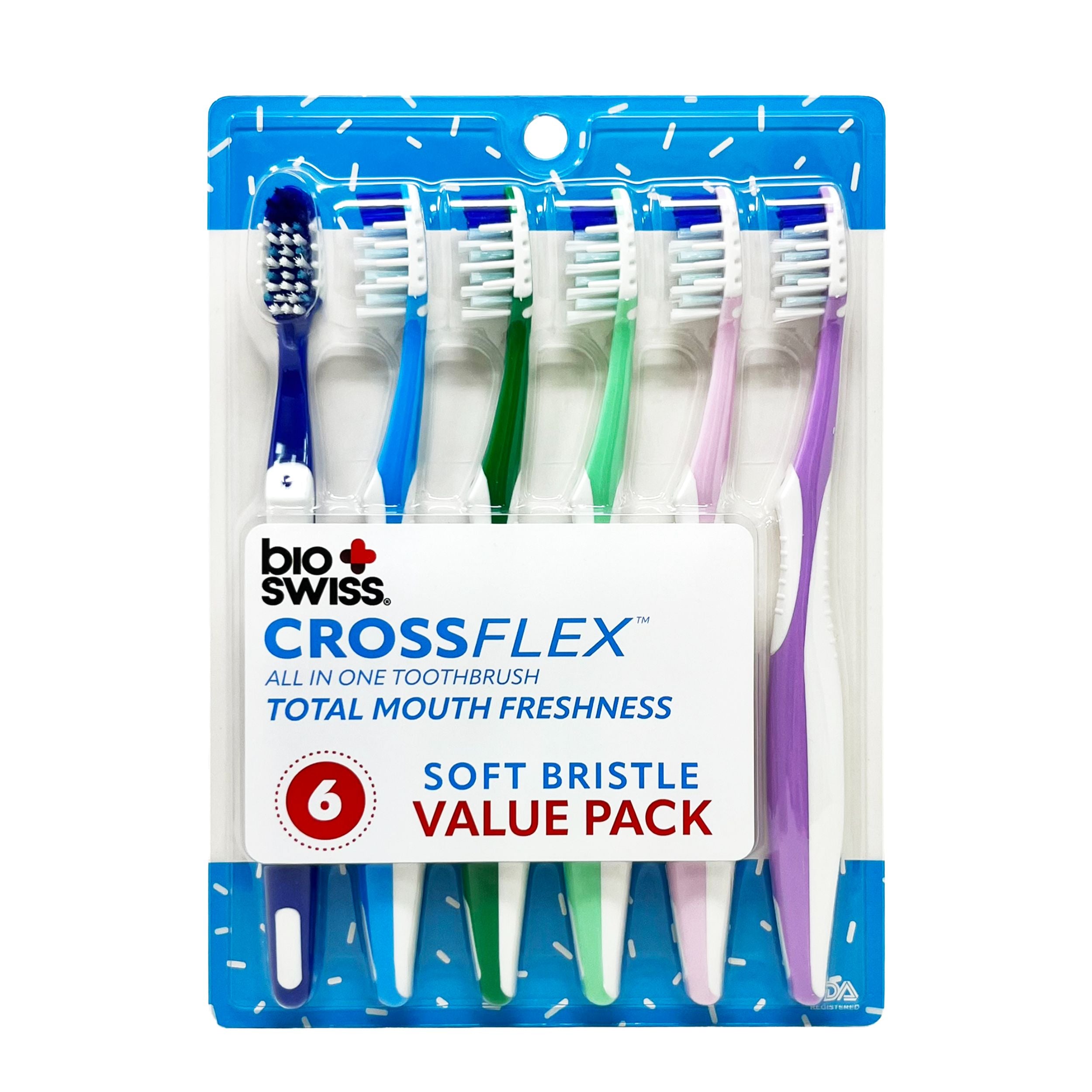 Pack of 6 CrossFlex All in One Toothbrush – Donnamax