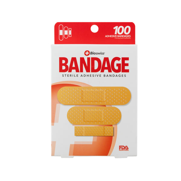 Pack of 100 Assorted Sterile Adhesive Bandages