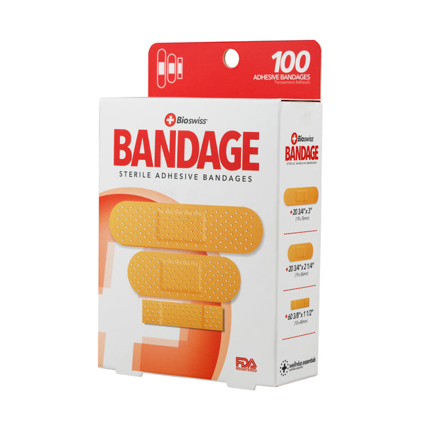 Pack of 100 Assorted Sterile Adhesive Bandages