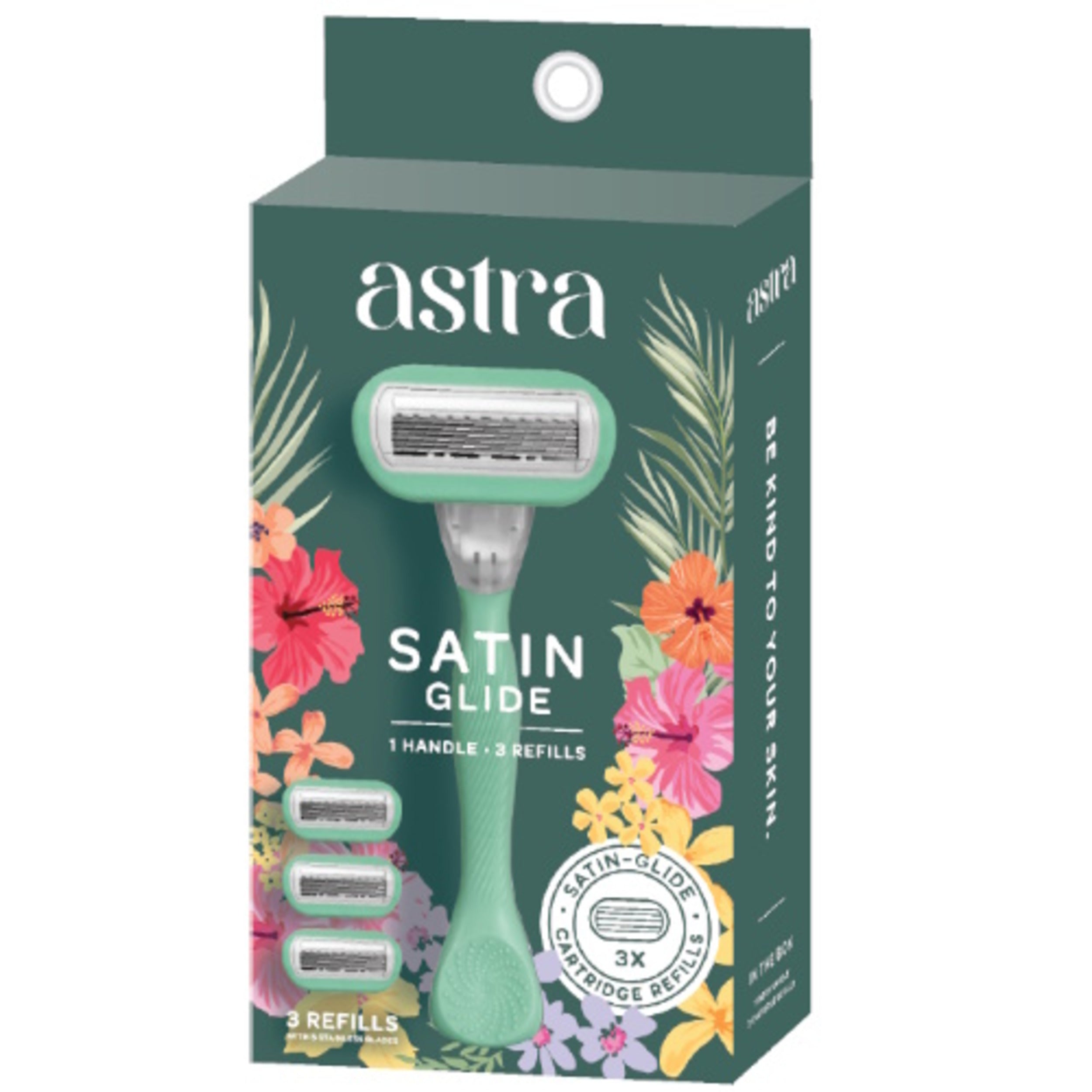 Astra Satin Glide Razor with 3 Catridge Refills – Donnamax