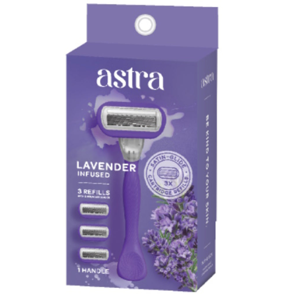 Astra Lavender Infused Razor with 3 Catridge Refills – Donnamax