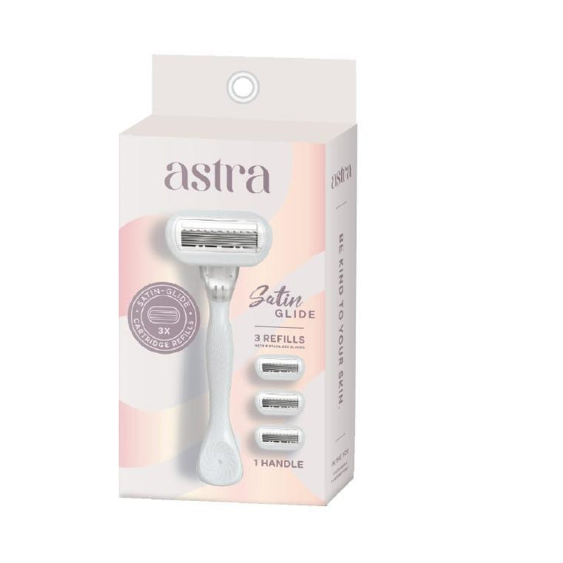 Astra Satin Glide Razor with 3 Catridge Refills