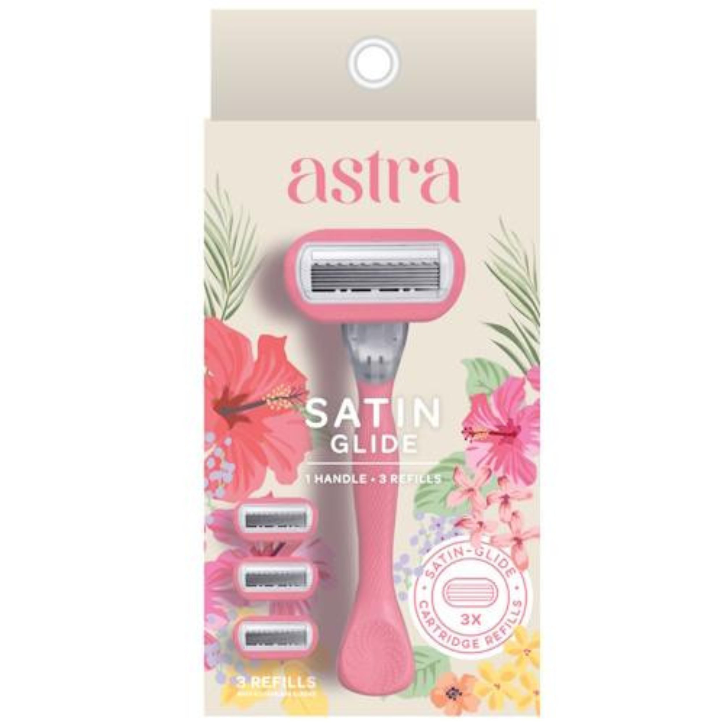 Astra Satin Glide Razor with 3 Catridge Refills – Donnamax