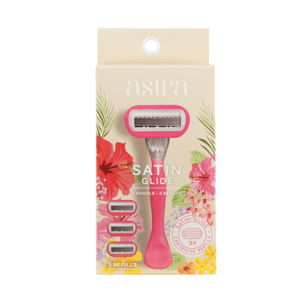 Astra Satin Glide Razor with 3 Catridge Refills
