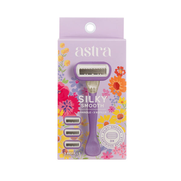 Astra Satin Glide Razor with 3 Catridge Refills