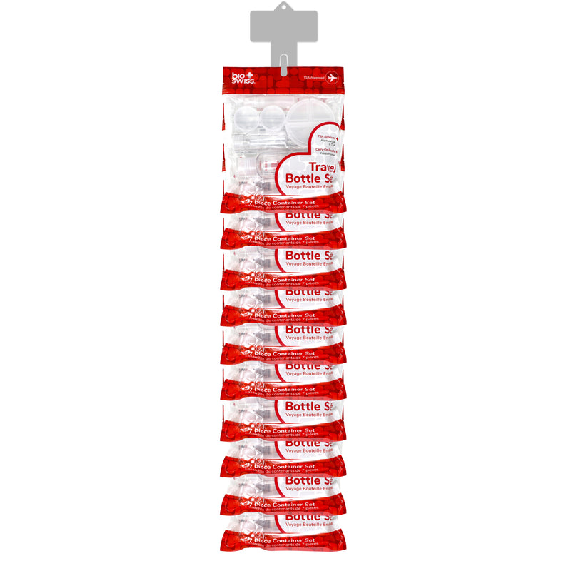 7 Piece Travel Bottle Set - ClipStrip