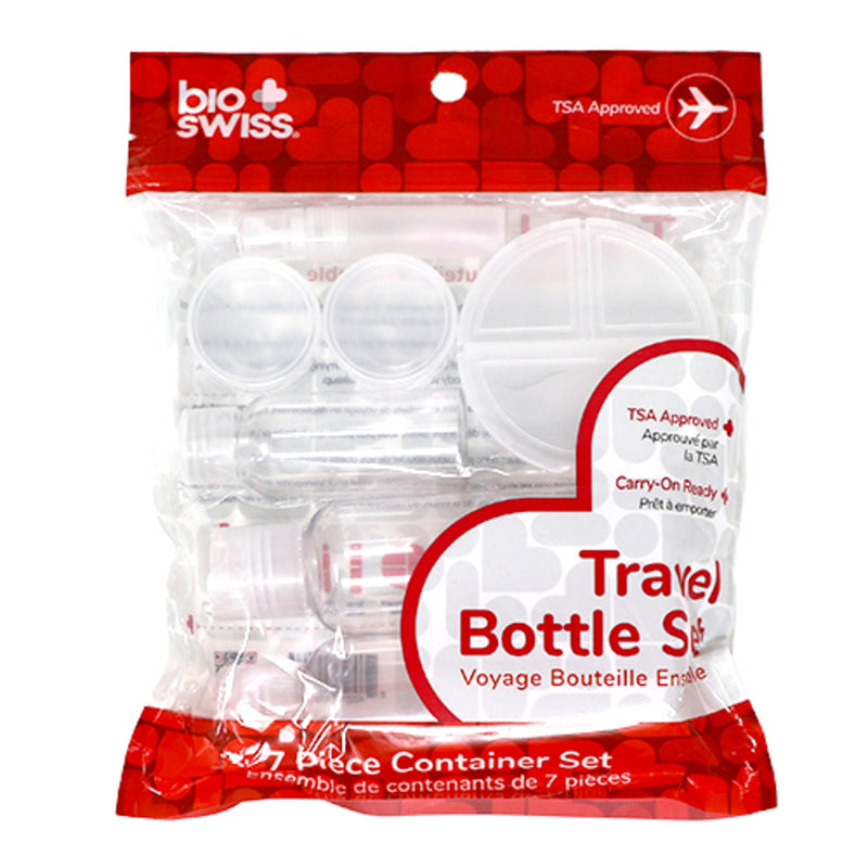 7 Piece Travel Bottle Set - ClipStrip