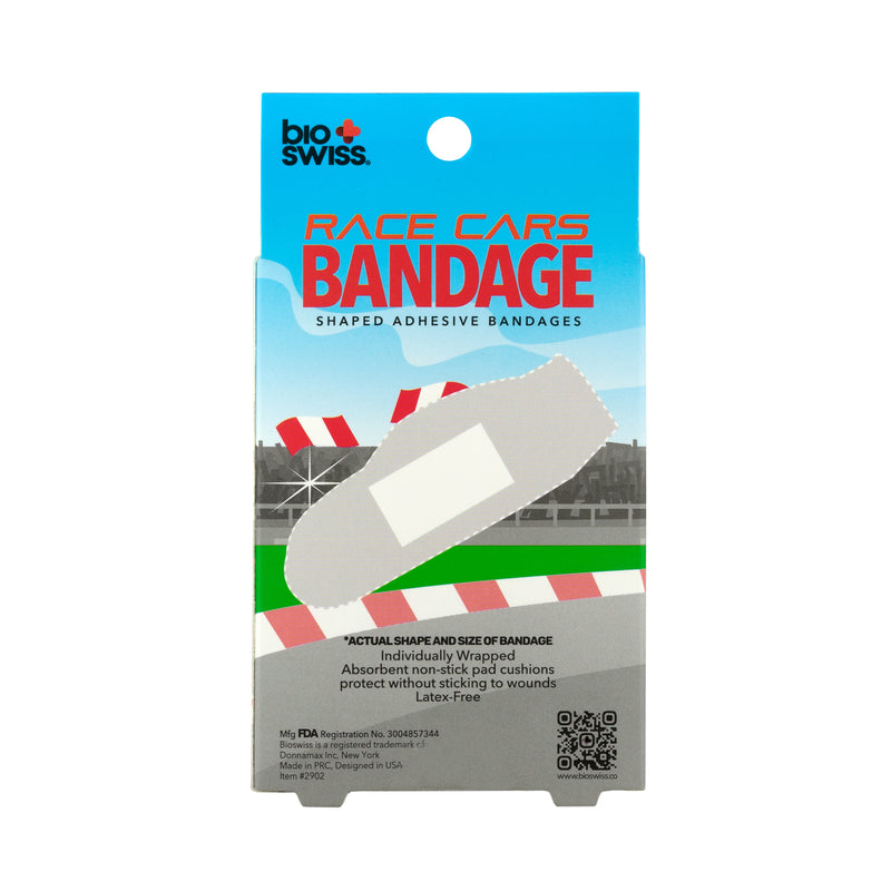 Race Cars Shaped Bandages - Pack of 24