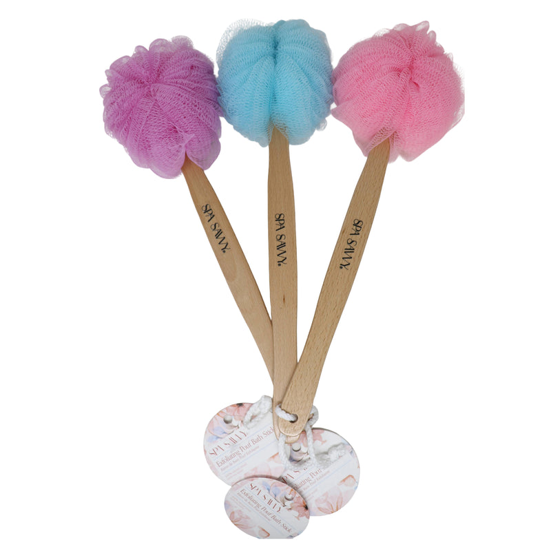 Wood Pouf Bath Brush
