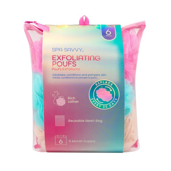 6pk Exfoliating Pouf