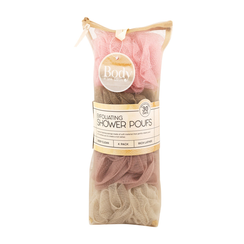 4pk Exfoliating Shower Pouf