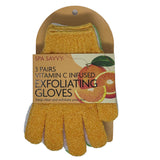 3pk Vitamin C Infused Exfoliating Gloves