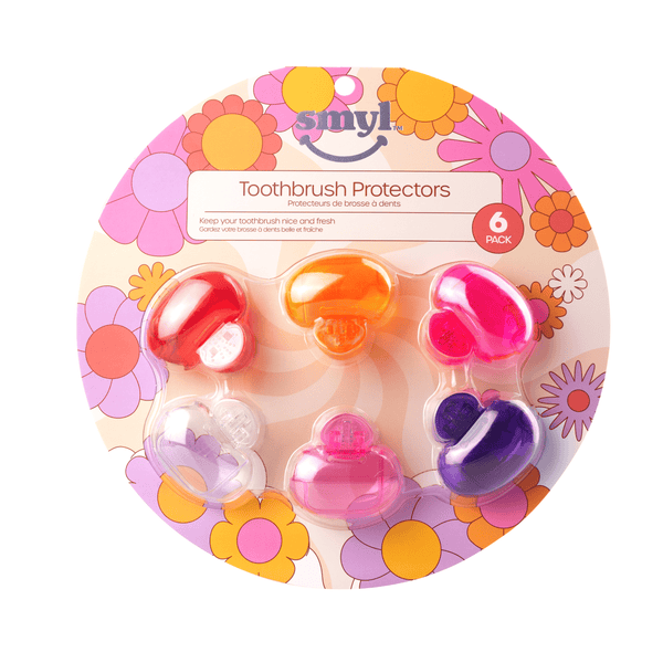 Pack of 6 Toothbrush Protectors - Groovy Floral