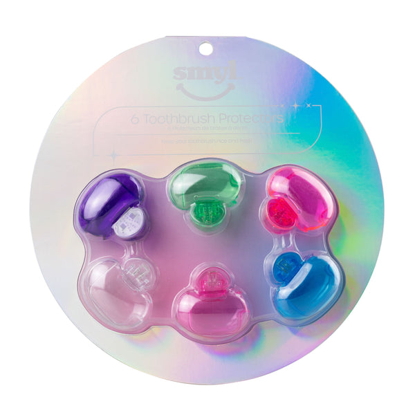 Pack of 6 Toothbrush Protectors - Rainbow Gradiant