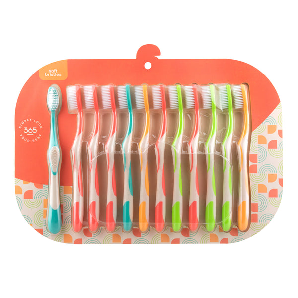 Pack of 12 ErgoFlex Rubber Grip Toothbrush