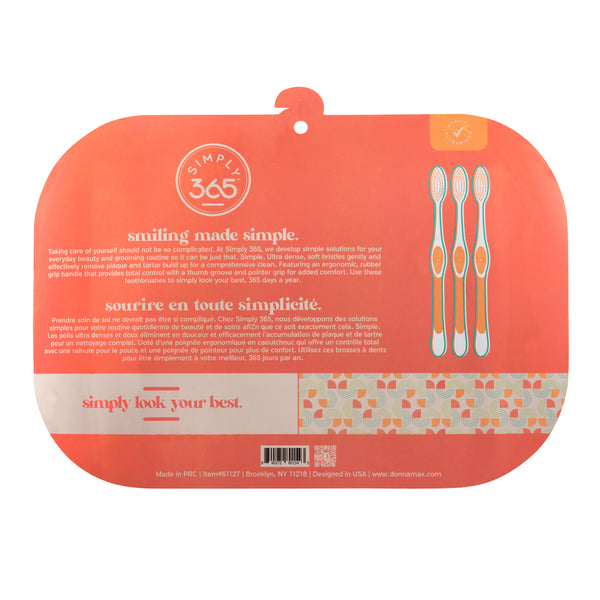 Pack of 12 ErgoFlex Rubber Grip Toothbrush