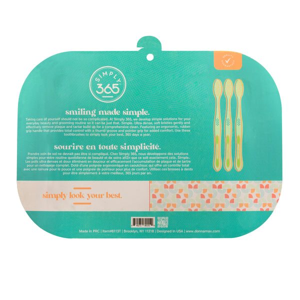 Pack of 12 ErgoFlex Rubber Grip Toothbrush