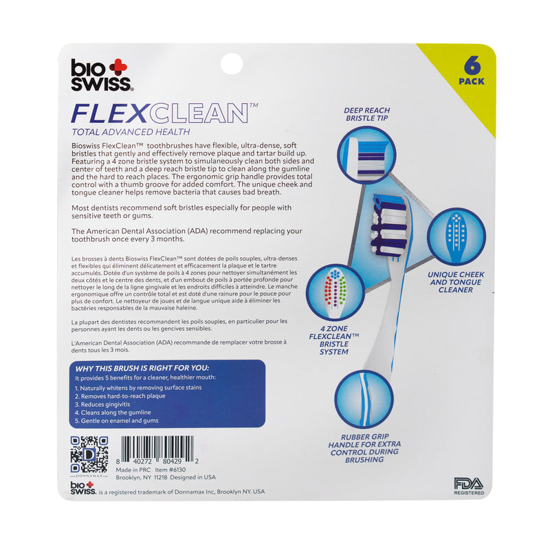 Pack of 6 FlexClean Total Advanced Toothbrush