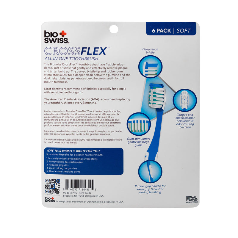 Pack of 6 CrossFlex All in One Toothbrush
