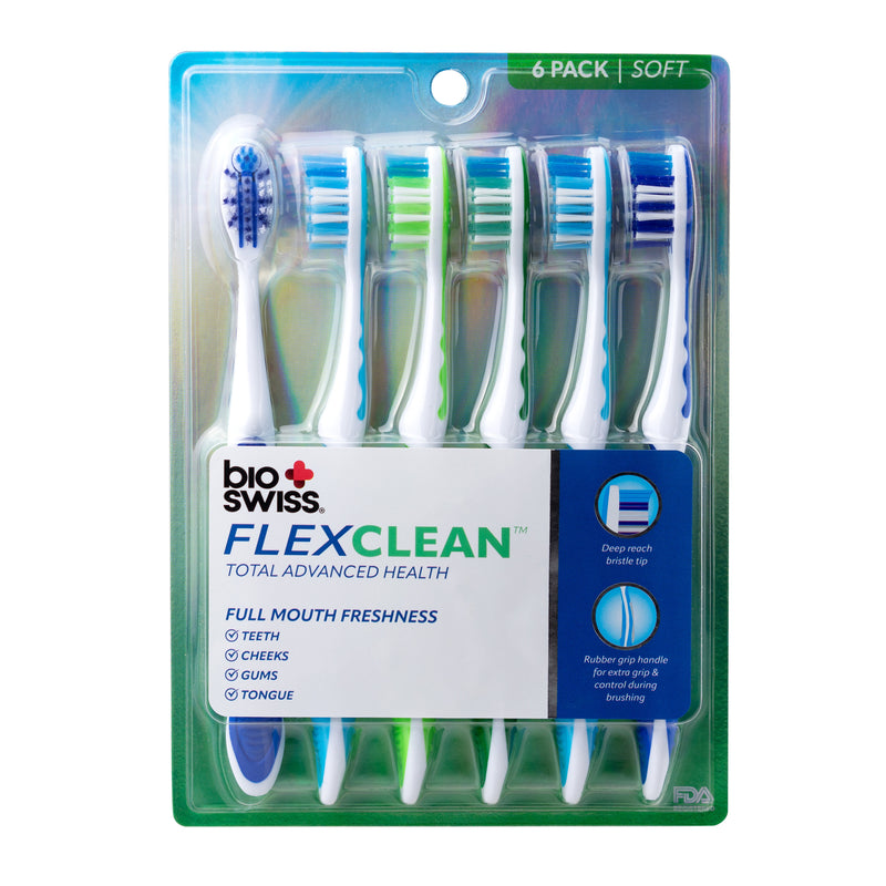 Pack of 6 FlexClean Total Advanced Toothbrush
