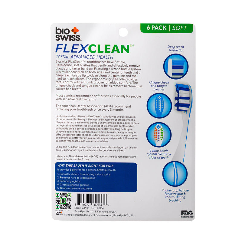 Pack of 6 FlexClean Total Advanced Toothbrush
