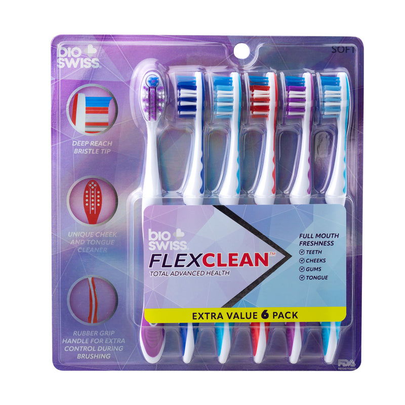 Pack of 6 FlexClean Total Advanced Toothbrush