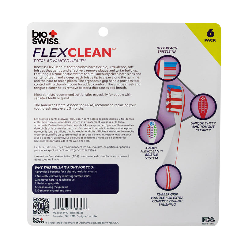 Pack of 6 FlexClean Total Advanced Toothbrush