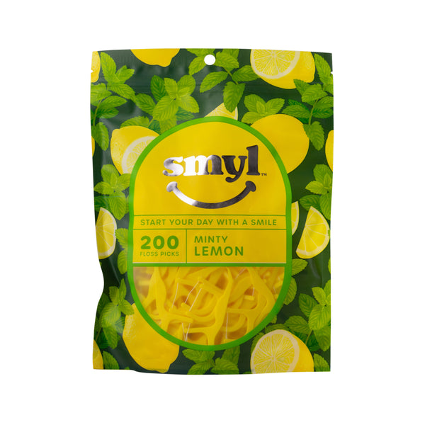 200ct Wheat Straw Floss Picks - Lemon