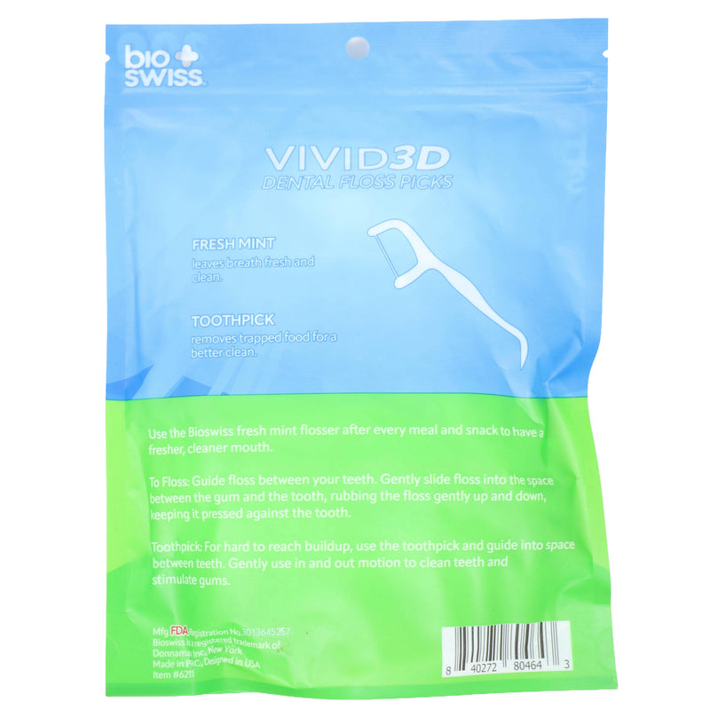 200ct Vivid 3D Dental Floss Picks - Fresh Mint