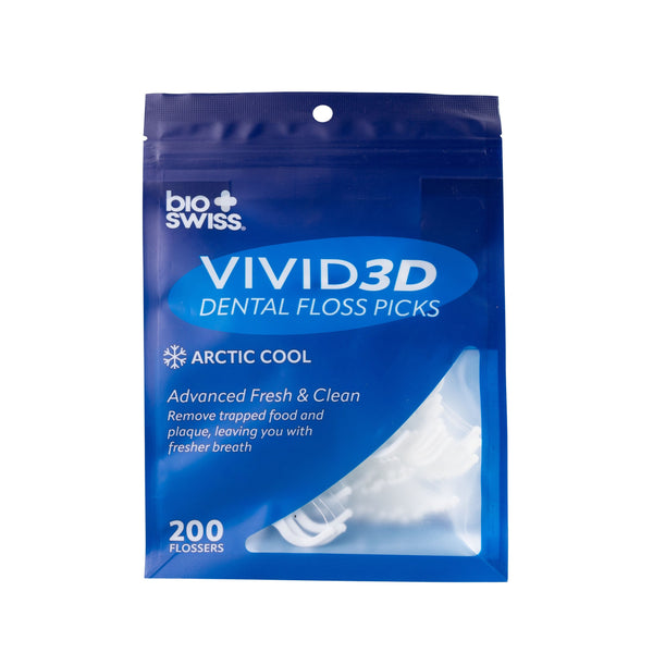 200ct Vivid 3D Dental Floss Picks - Arctic Cool