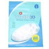 200ct Vivid 3D Dental Floss Picks - Fresh Mint