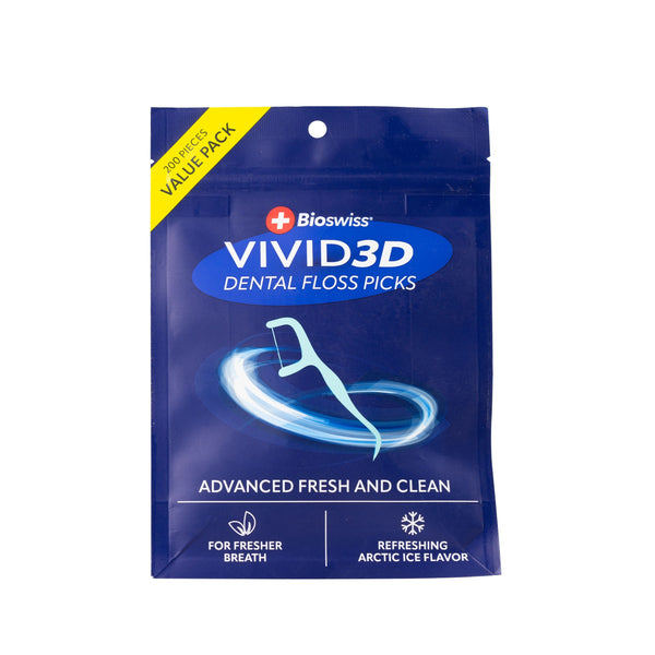 200ct Vivid 3D Dental Floss Picks - Arctic Ice