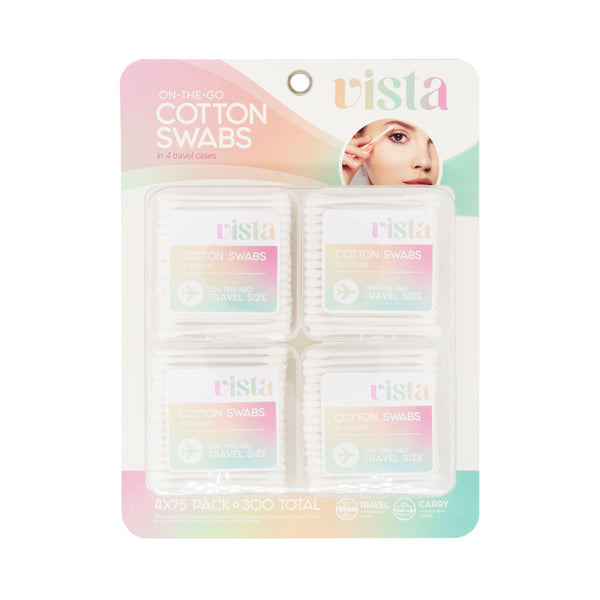 4pk Cotton Swabs - 75 Count (Travel Size)