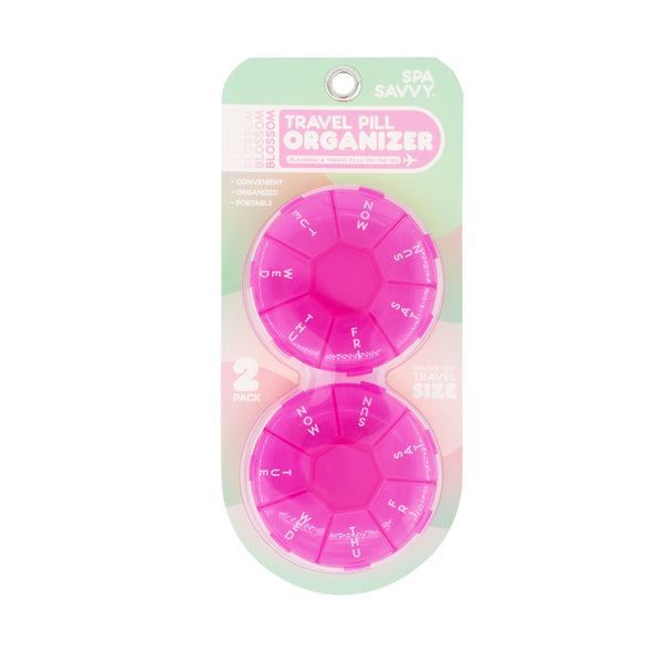 2 Pack On the Go Travel Size Pill Organizer