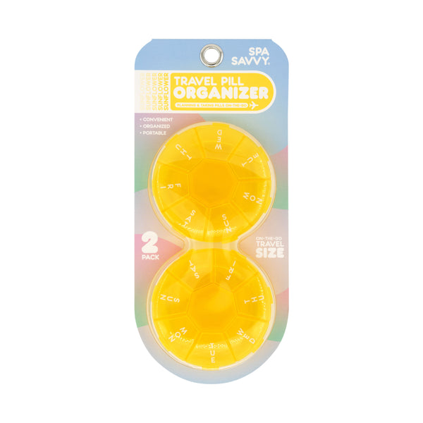 2 Pack On the Go Travel Size Pill Organizer
