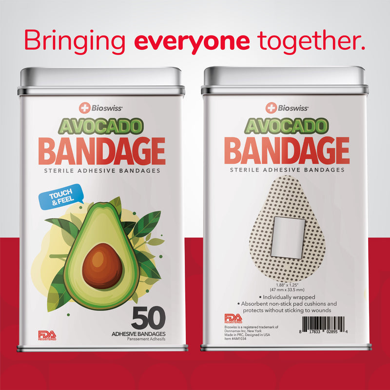Avocado Shaped Bandages - 50 Count Tin