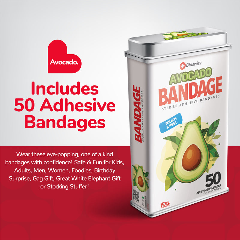 Avocado Shaped Bandages - 50 Count Tin