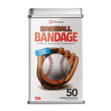 Baseball Shaped Bandages - 50 Count Tin