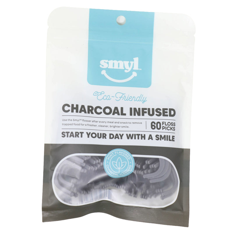 60ct Charcoal Infused Mint Flavor Floss Picks