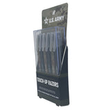 US Army 12 Pack Eyebrow Razor in Acrylic Storage Box