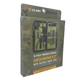 US Army 18 Piece Grooming Essentials Kit with Travel Case