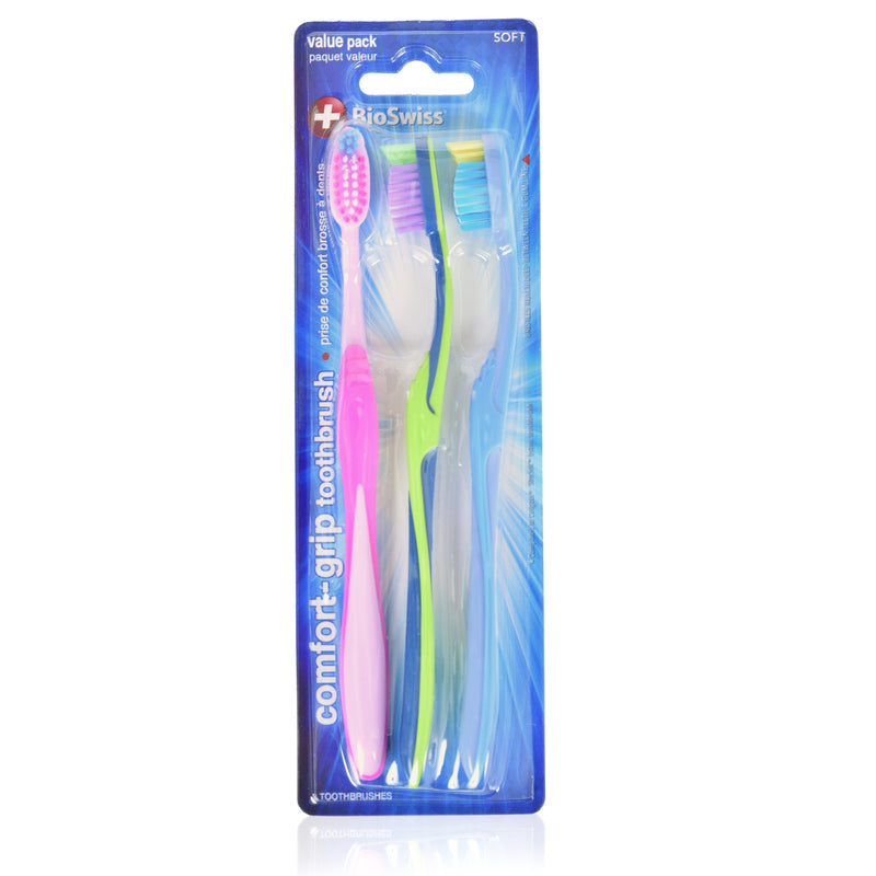 Pack of 3 Grip Toothbrushes