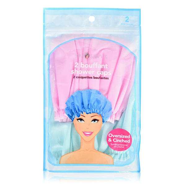 Set of 2 Fully Lined Bouffant Shower Cap