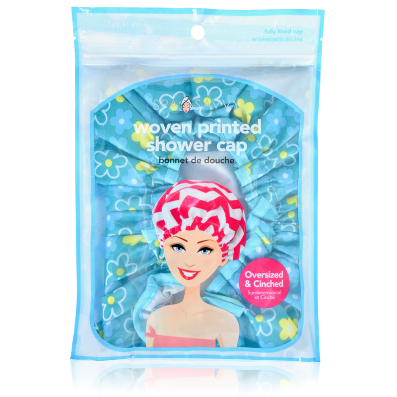 Fully Lined Printed Woven Shower Cap