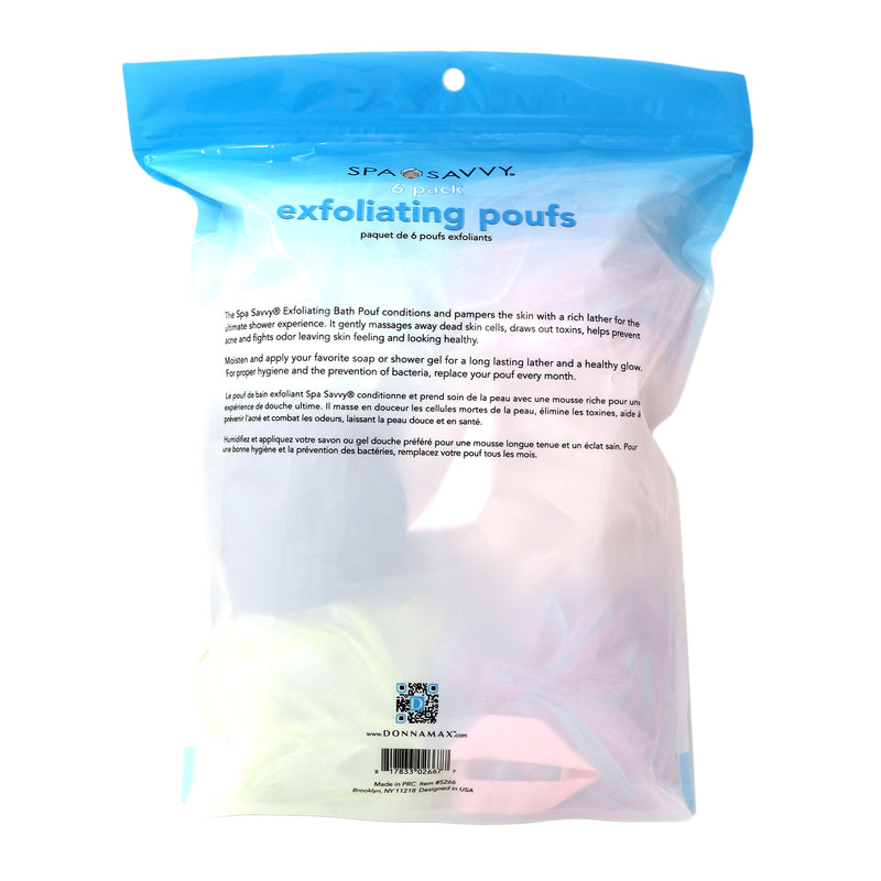 Pack of 6 Exfoliating Pouf