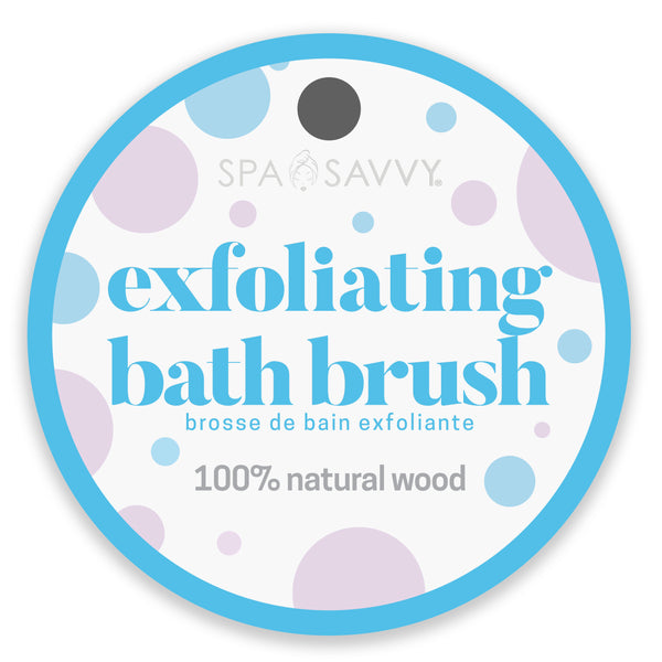 Wood Exfoliating Bath Brush with Pouf