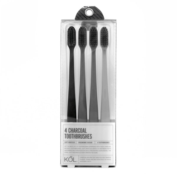 KŌL Pack of 4 Charcoal Toothbrushes