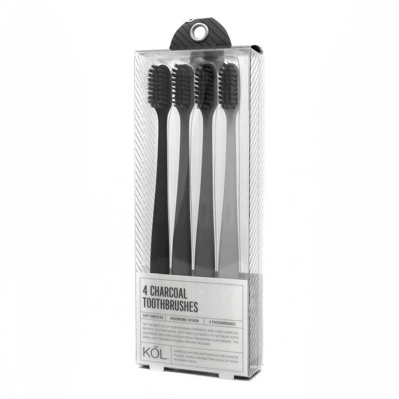 KŌL Pack of 4 Charcoal Toothbrushes