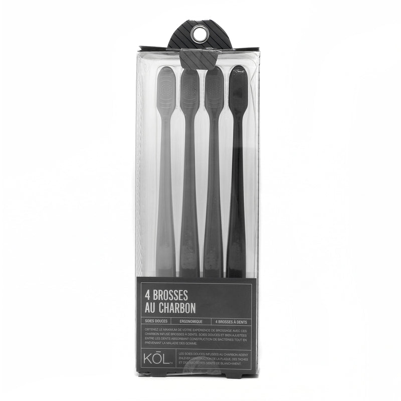 KŌL Pack of 4 Charcoal Toothbrushes